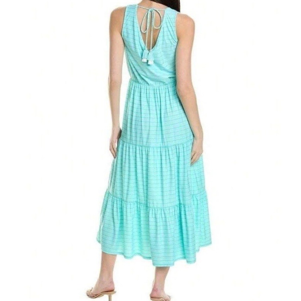 CABANA LIFE Size Large Naples Embroidered Tiered Midi Dress Cover-up Boho Beach - Picture 2 of 16